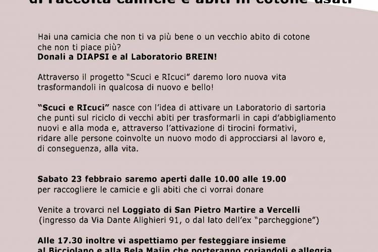 Al Cuci E Ricuci.Scuci E Ricuci I Open Day Di Raccolta Camicie E Abiti In Cotone Usati Citta Di Vercelli